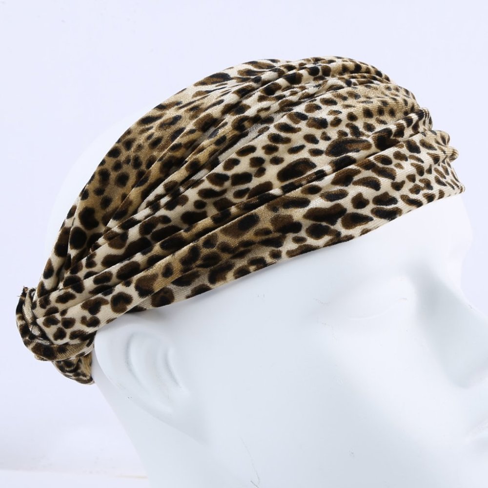 BOHO VELVET LEOPARD HEADBAND - Picture 2 of 8